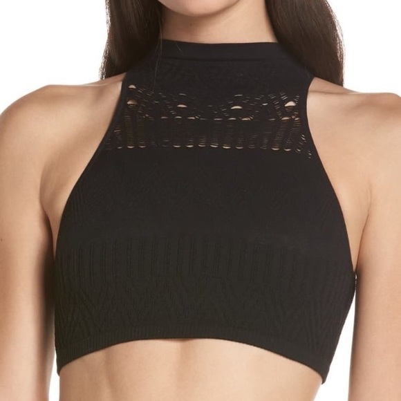 Free People So Bright Seamless Brami Top Black M/L - Picture 4 of 12